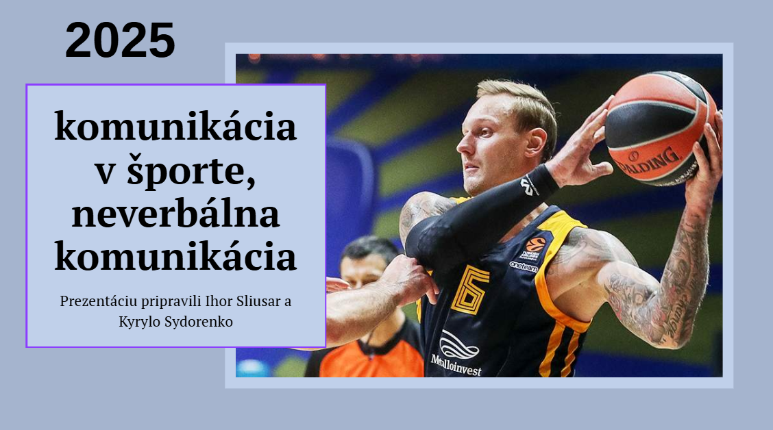 Титульний слайд: Komunikácia v športe, neverbálna komunikácia