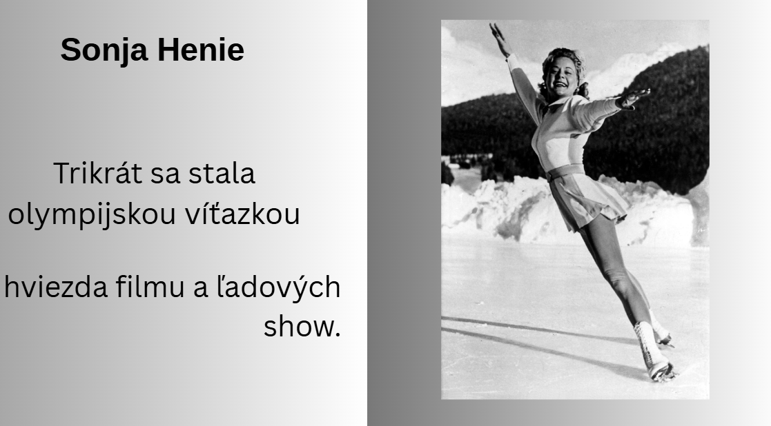 Титульний слайд: Sonja Henie — História športu